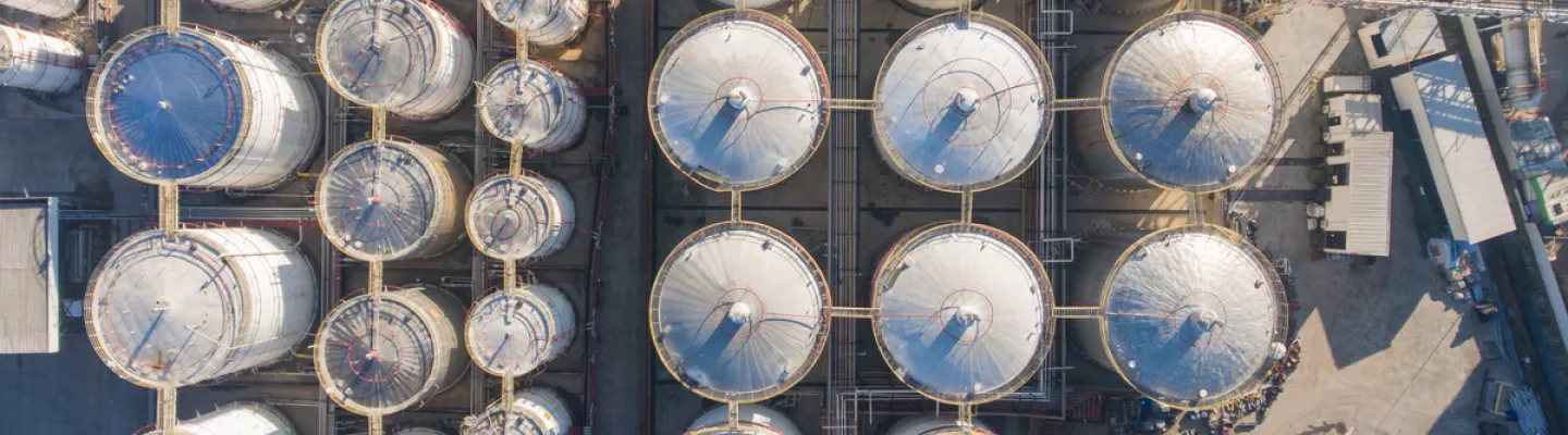 birds eye view of industrial site