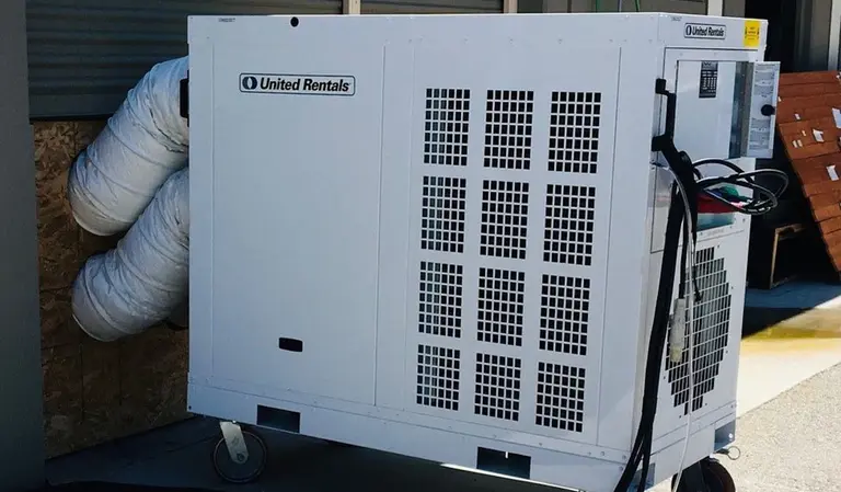 Portable AC at a warehouse