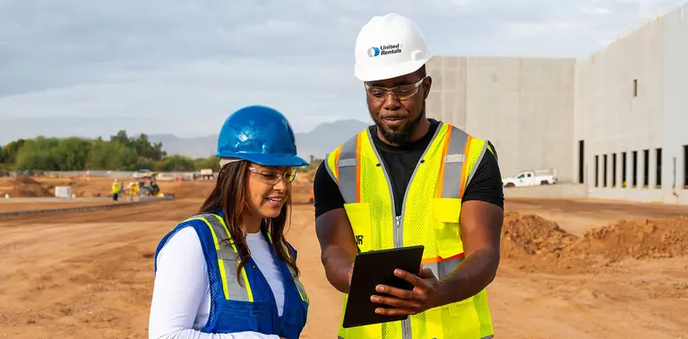 United Rentals employees at a jobsite