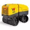 Yellow Wacker-Neuson walk-behind tandem padfoot drum trench compaction roller