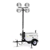 White and black GENERAC Towable Light Tower with 6kW Generator, 4,200W, 30 ft. Vertical Mast, Diesel Powered